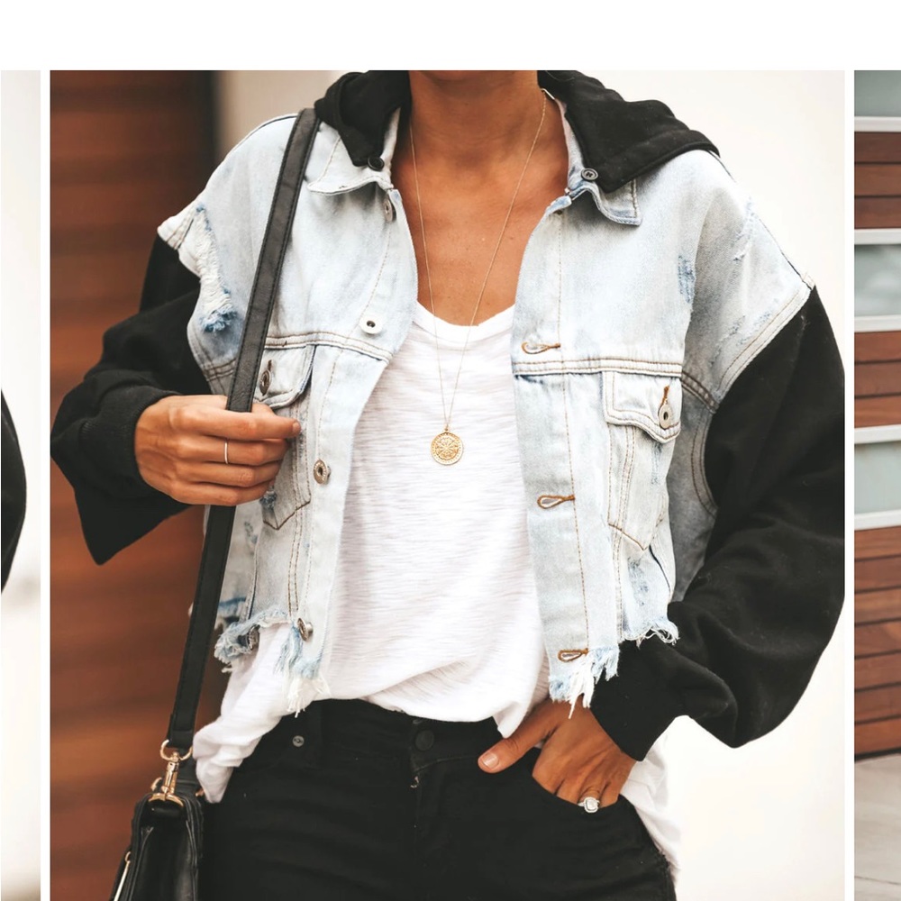 MAXED OUT DENIM CONTRAST HOODED JACKET